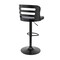 Armen Living Khalia Adjustable Swivel Gray Faux Leather and Black Wood Bar Stool with Black Base LCKHBABLGR - alternate 6